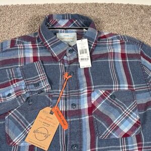 Weatherproof Vintage Men Plaid Long Sleeve Button Up Flannel Shirt Cottage
